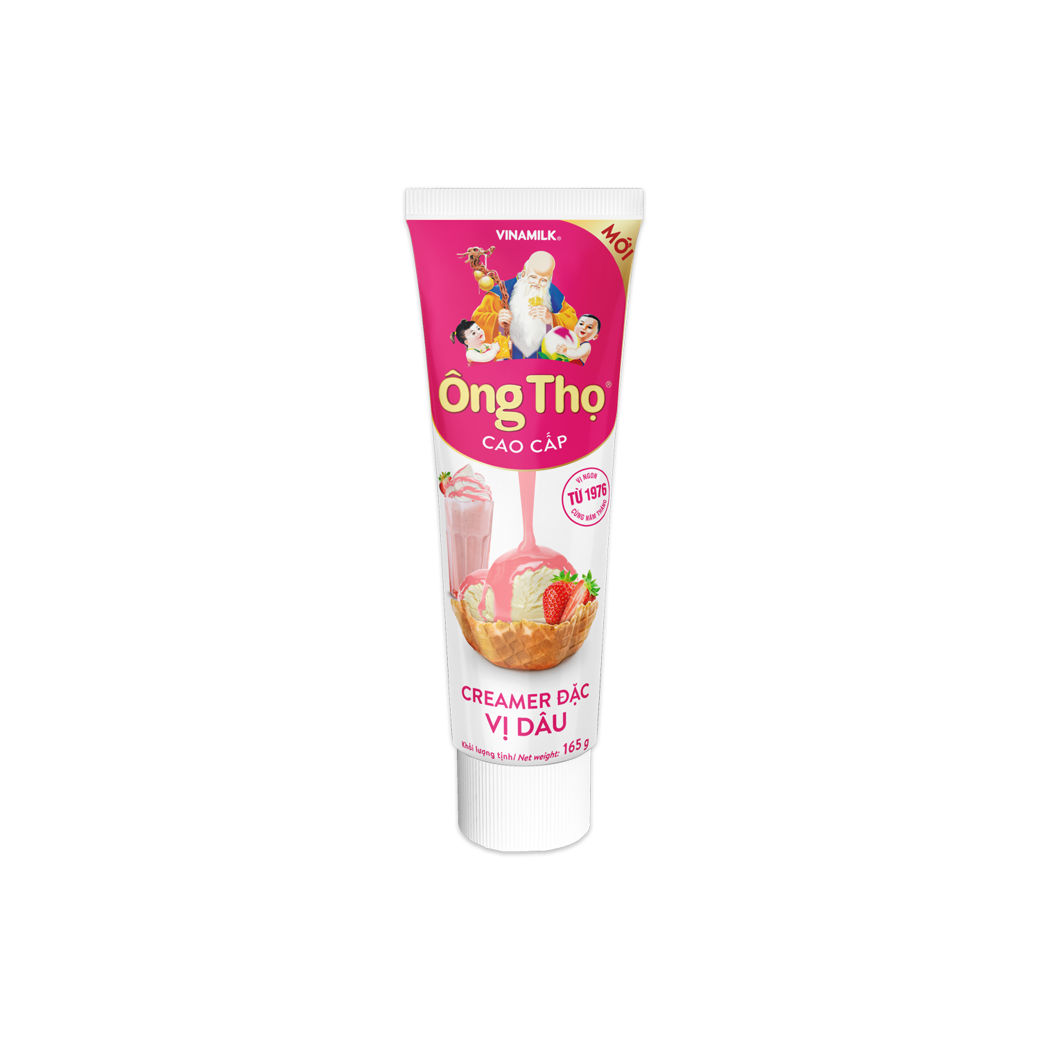 Sữa Đặc ( Creamer Đặc) Ông Thọ Vị Dâu Tuýp 165g Thùng 24 tuýp